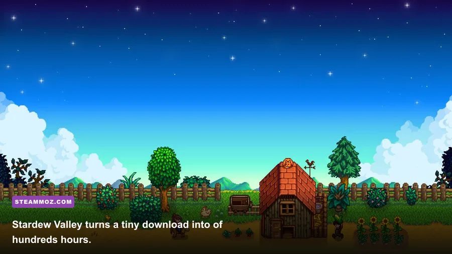 Stardew Valley farm gameplay showing crops, tools, and the player character