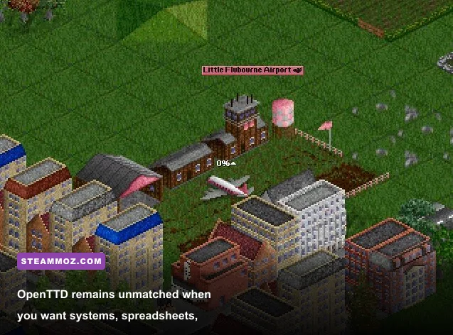 OpenTTD aircraft routes and airports forming a profitable transport network