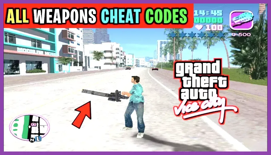 GTA 6 character carrying weapons through Vice City streets