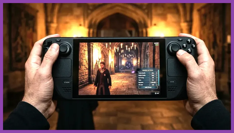 Hogwarts Legacy running on portable hardware