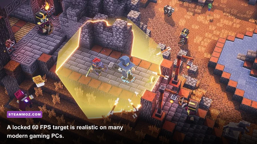 Dungeons 3 PC gameplay showing the underground dungeon and surface map