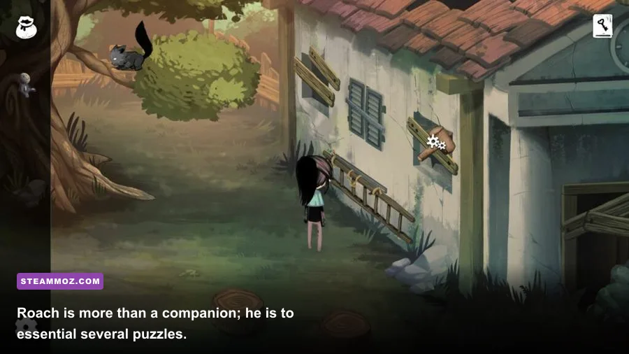 Lucy and Roach the cat in Children of Silentown