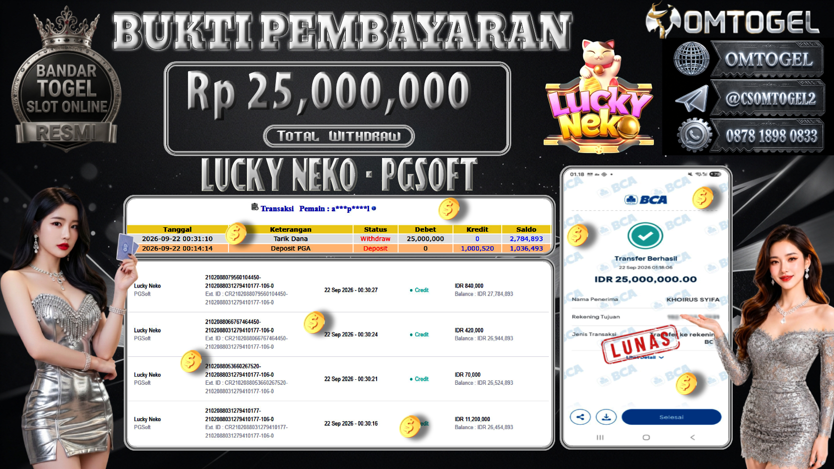 OMTOGEL JACKPOT PGSOFT LUCKY NEKO Rp.25,000,000,- DIBAYAR LUNAS