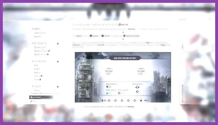 Frostpunk 2 citizen health and temperature statistics panel