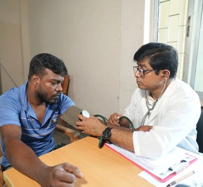 Healthcare professional providing a consultation
