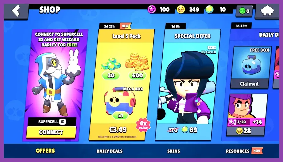 Using credits in the Brawl Stars Starr Road