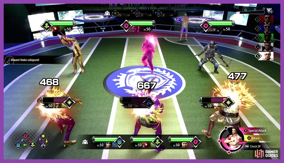 Sujimon League battle arena in Infinite Wealth