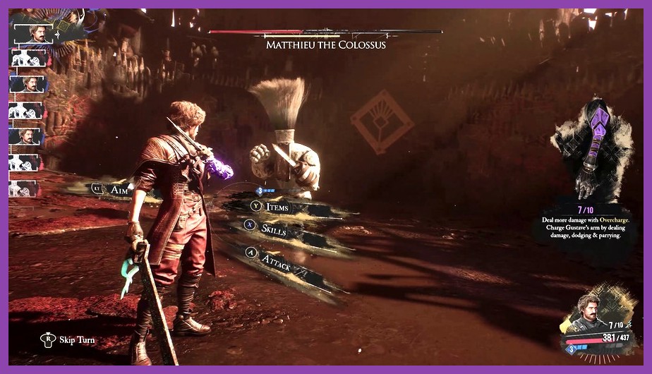 Clair Obscur Expedition 33 dynamic party turn based combat in action
