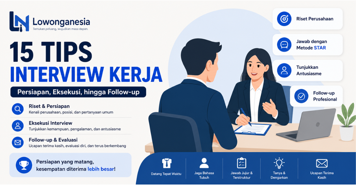 15 Tips Interview Kerja agar Diterima [Panduan 2026]