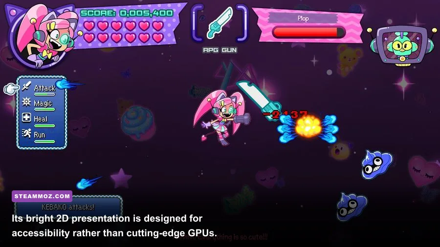 Colorful Cat Girl Without Salad Amuse-Bouche character and pixel art scene