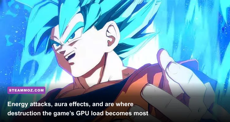 Super Saiyan Blue Goku unleashing a ki blast in Dragon Ball Z Kakarot