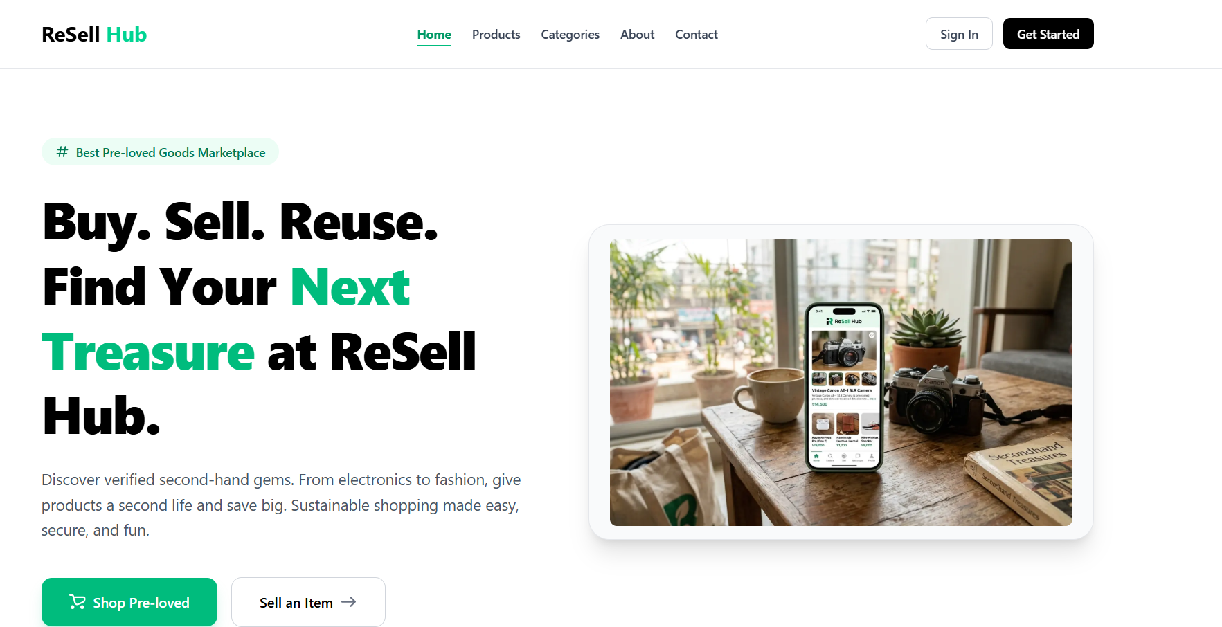 ReSell Hub – Second-Hand Marketplace Platform