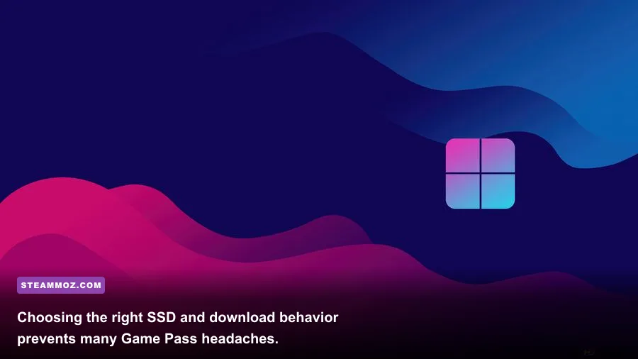 Windows Xbox app installation drive and download settings for PC Game Pass