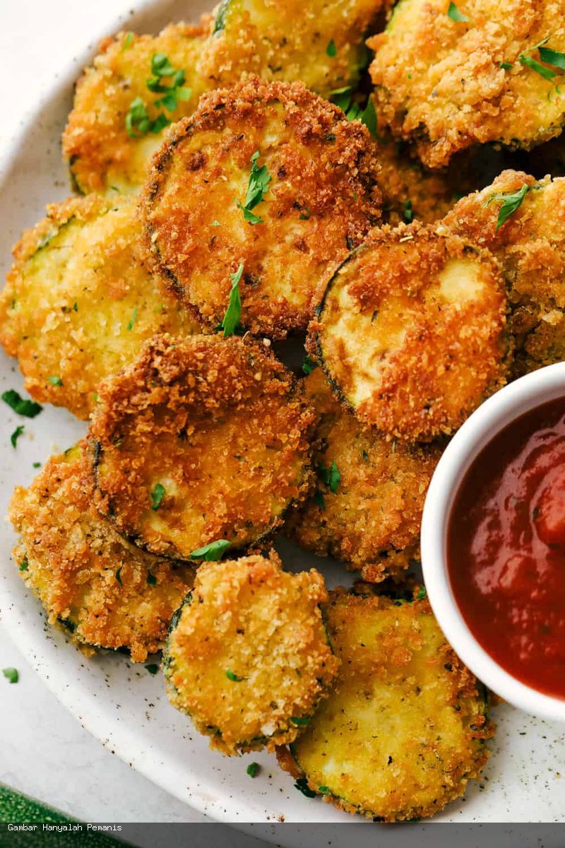 Zucchini Goreng Crispy Parmesan yang Lezat