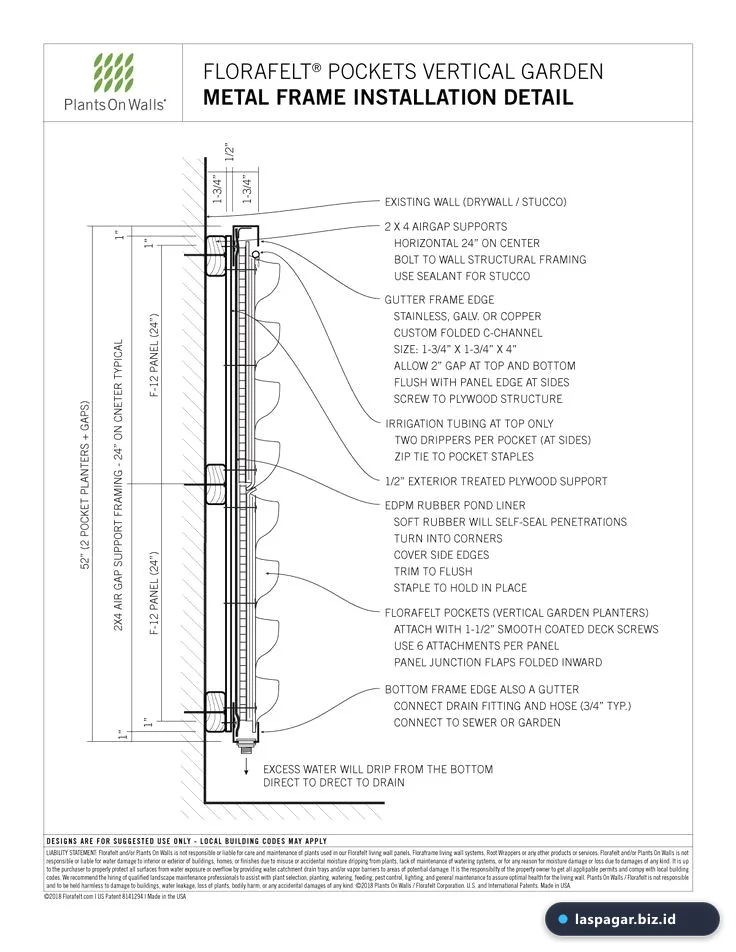 rangka besi hollow untuk struktur vertical garden dinding teras