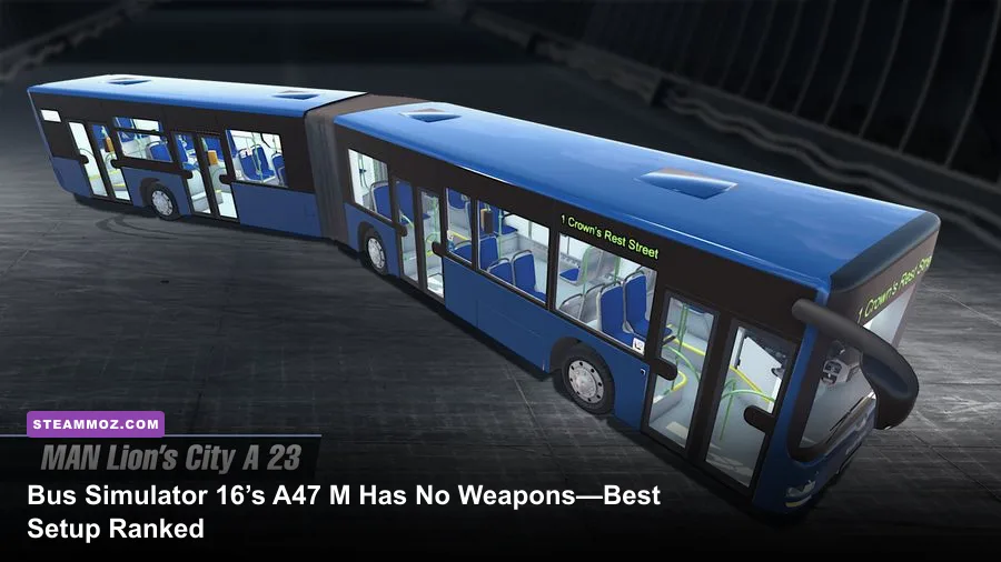 MAN Lion's City A47 M bus driving through a city in Bus Simulator 16