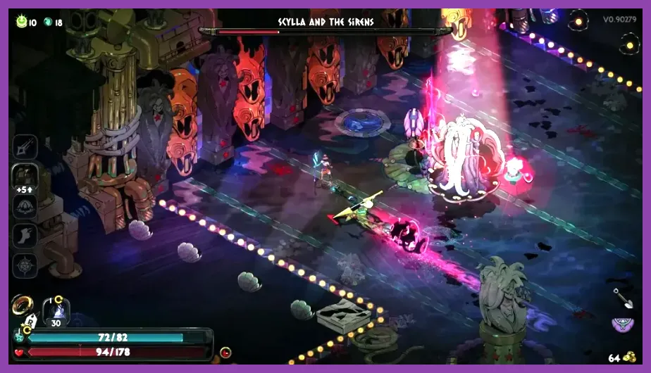 Melinoe fighting Scylla during a Hades 2 boss encounter