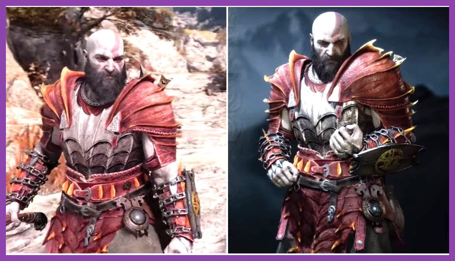 Dragon Scaled armor set showcase in God of War Ragnarok