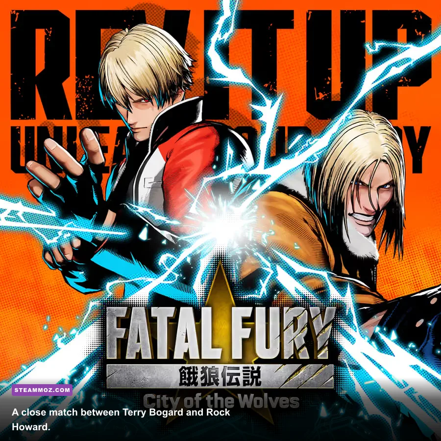 Terry Bogard fighting Rock Howard in Fatal Fury City of the Wolves