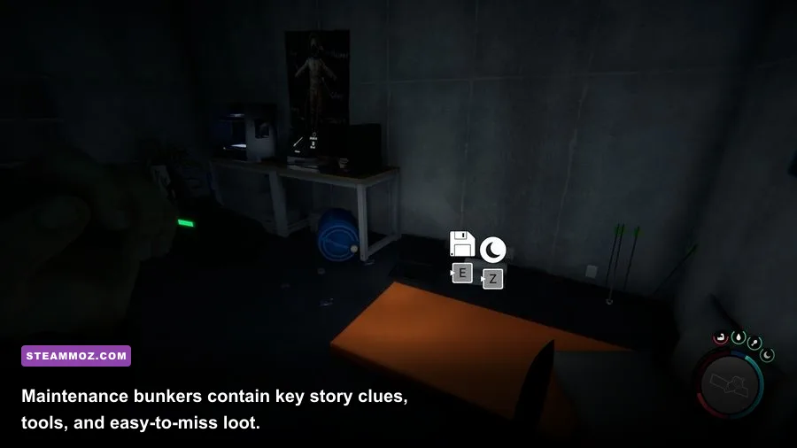 Sons of the Forest Maintenance A bunker interior with 3D printer