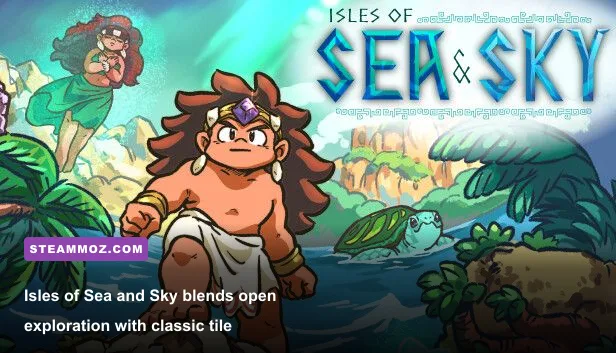 Isles of Sea and Sky colorful island with block pushing puzzle elements