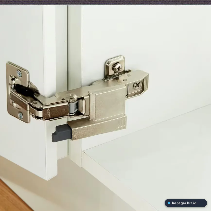 Detail struktur rangka aluminium dan panel ACP pada kabinet dapur