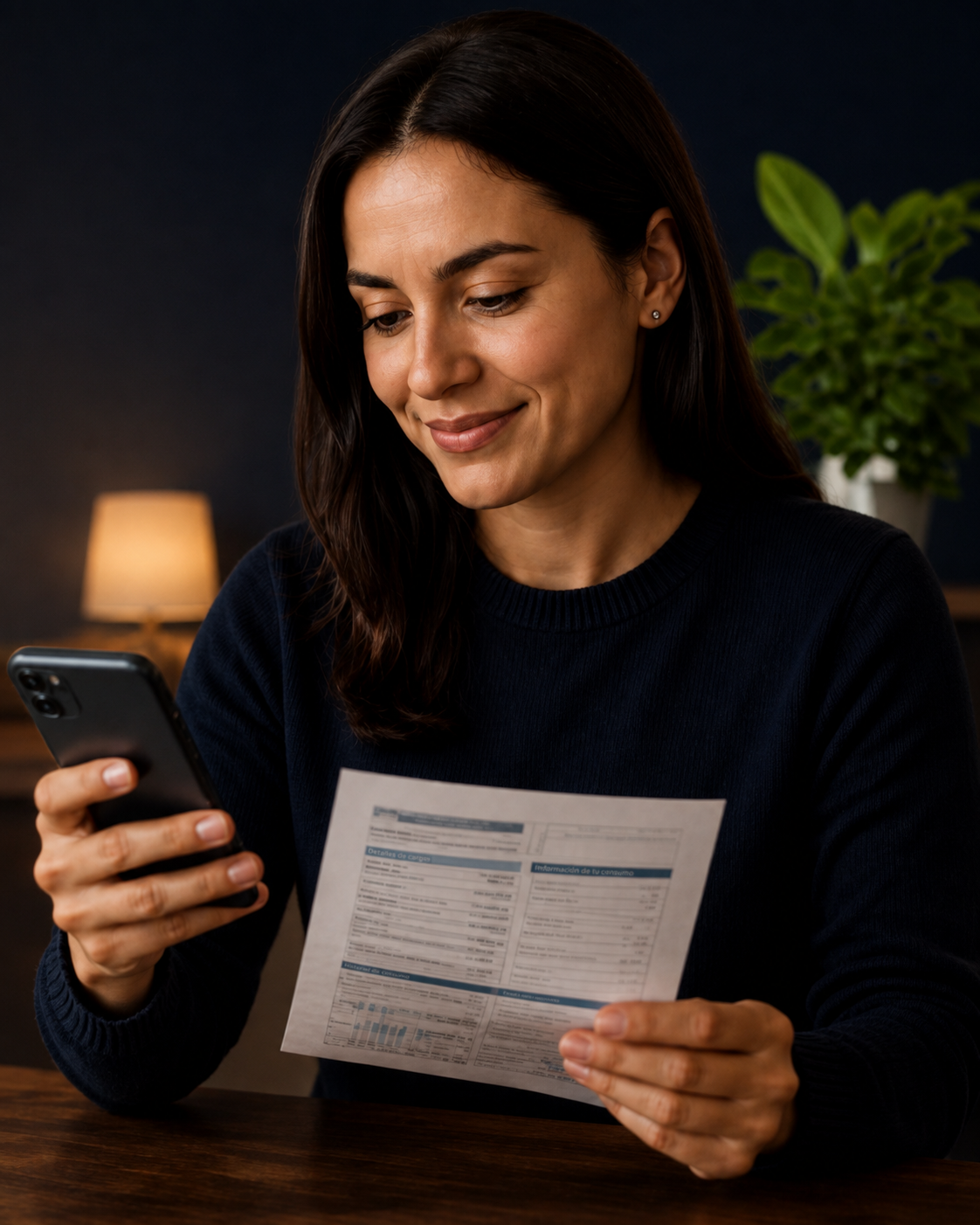 Persona revisando su plan de ahorro desde el celular