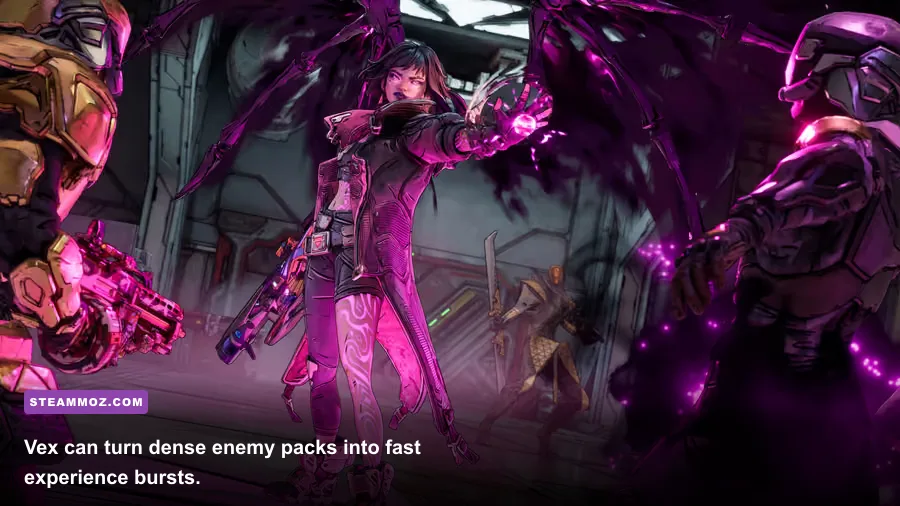 Vex using her action skill against enemies in Borderlands 4