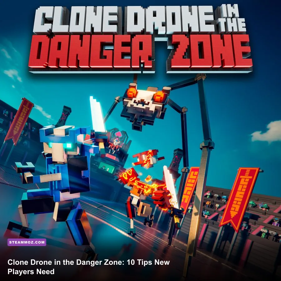 Clone Drone in the Danger Zone robot fighting in a lava-filled arena