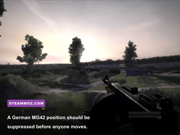 American soldiers assaulting an MG42 position in Brothers in Arms Hell's Highway