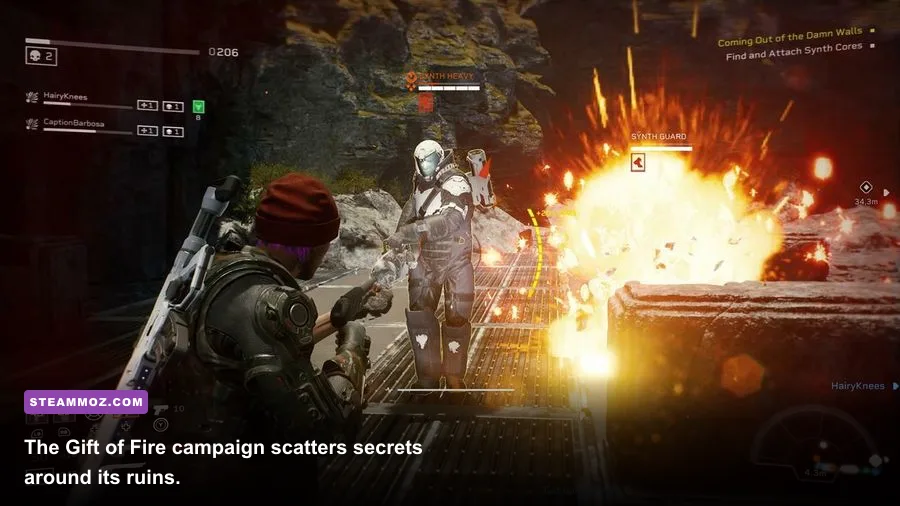 Aliens Fireteam Elite Gift of Fire ruins and synth laboratory