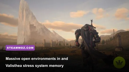 Clive looking out over the sprawling landscape of Sanbreque in Final Fantasy 16