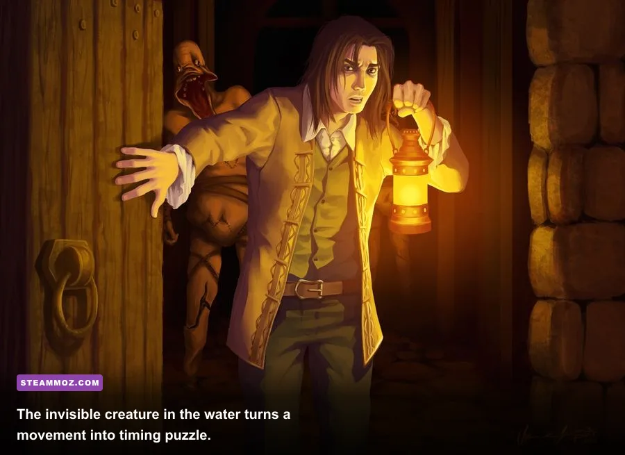 Amnesia The Dark Descent water monster chase through the flooded Archives