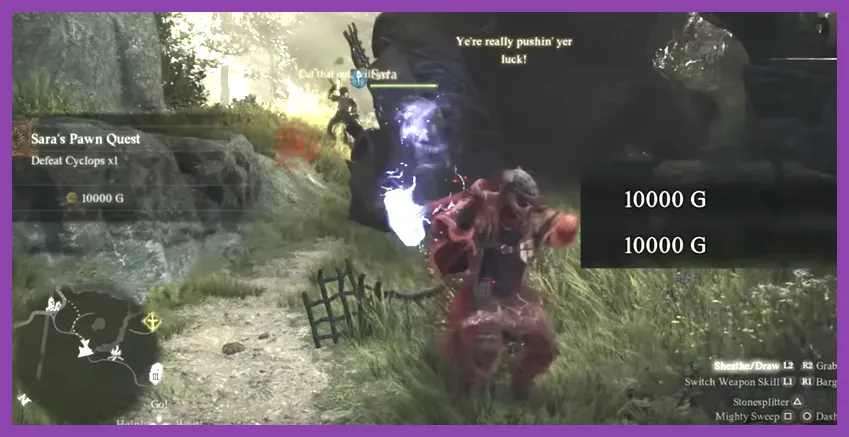 Screen showing the skill reset confirmation with 10,000 gold cost