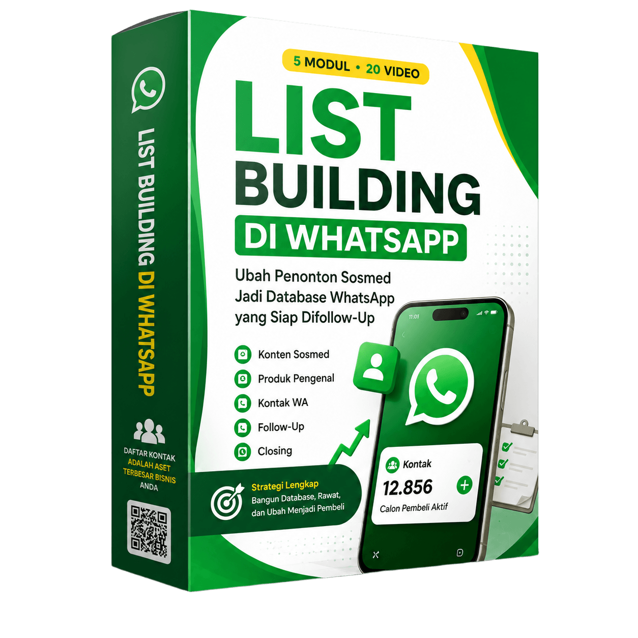 Mockup eCourse List Building di WhatsApp