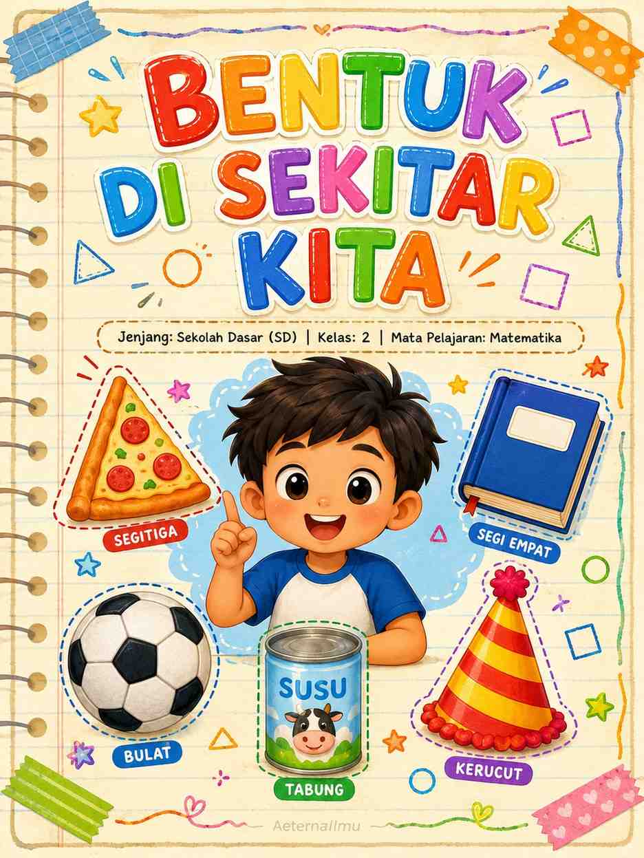 Rangkuman Matematika Kelas 2 SD Bab 3 Bentuk di Sekitar Kita - AeternaIlmu