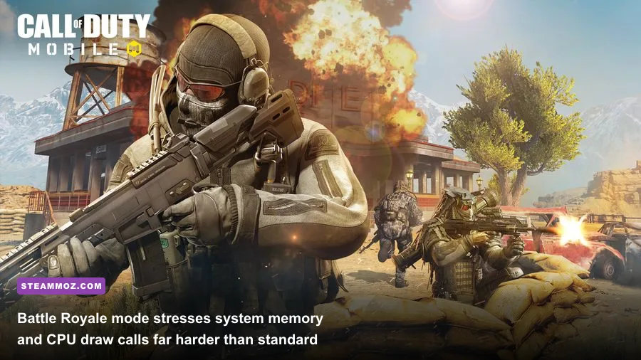 Battle Royale shootout in Call of Duty Mobile Isolated map showing real-time frame rates