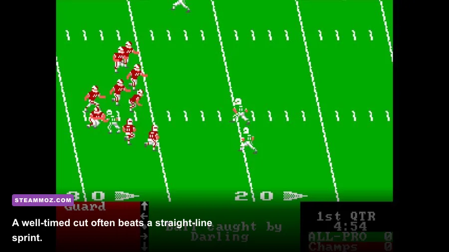 Running back carrying the ball during 4th & Inches gameplay