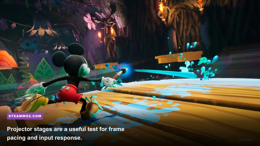 Disney Epic Mickey Rebrushed side-scrolling projector level