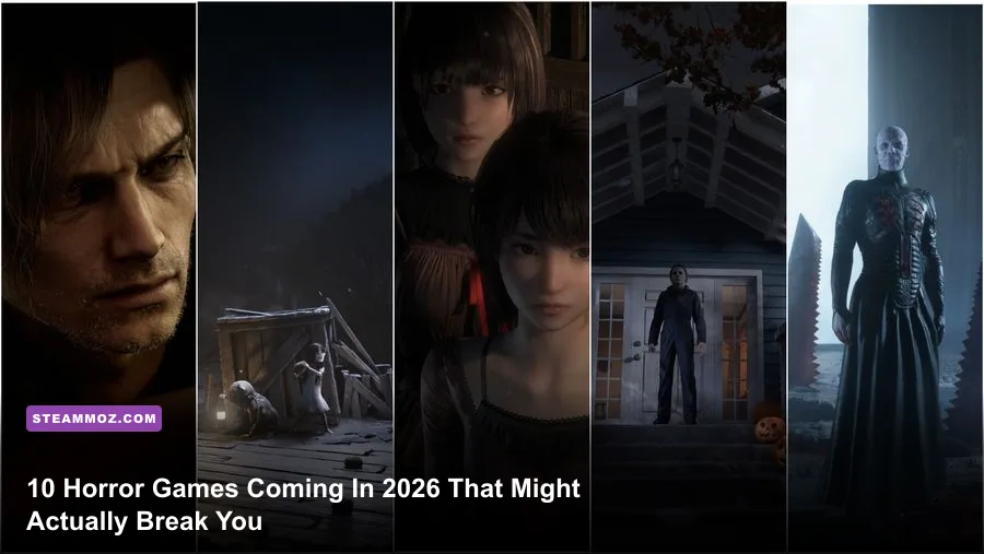 Collage of the scariest upcoming horror games in 2026