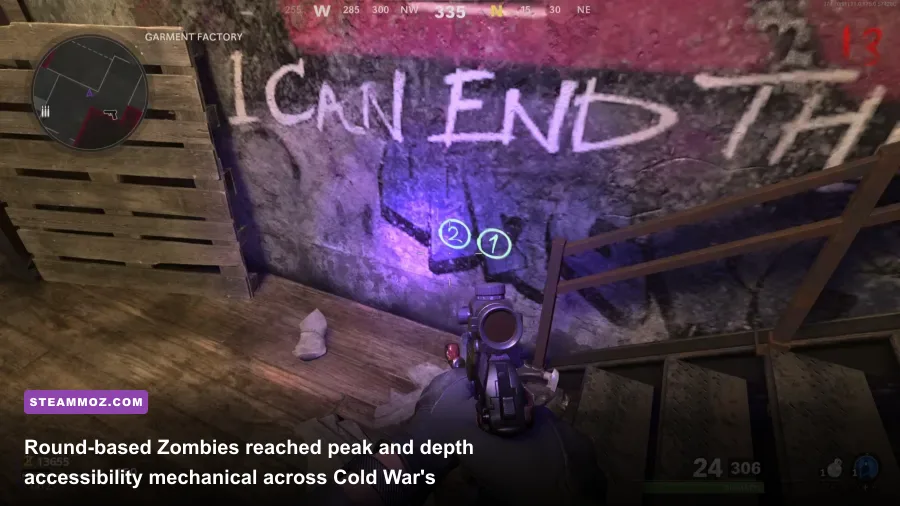Mauer der Toten zombies map featuring the CRBR-S wonder weapon in Cold War