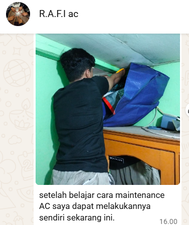 Testimoni peserta kursus servis AC