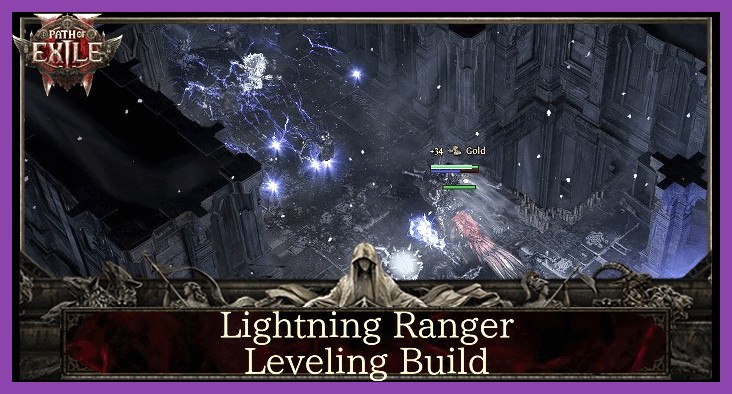 Ranger class firing explosive and lightning arrows at enemy hordes in Path of Exile 2
