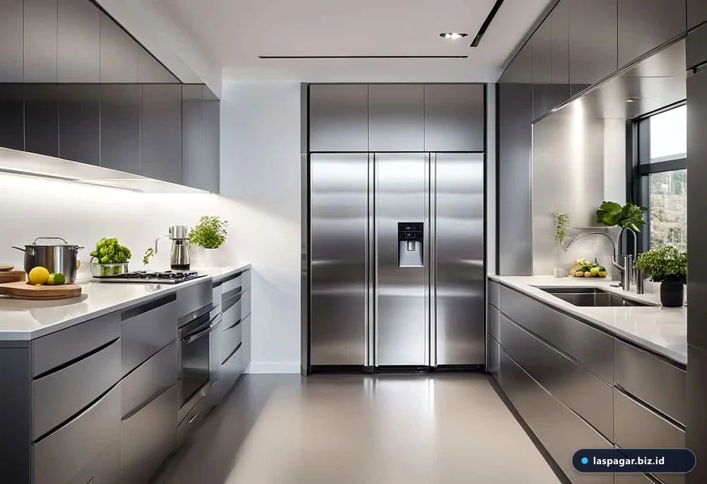 Kitchen set aluminium anti rayap modern di dapur rumah minimalis