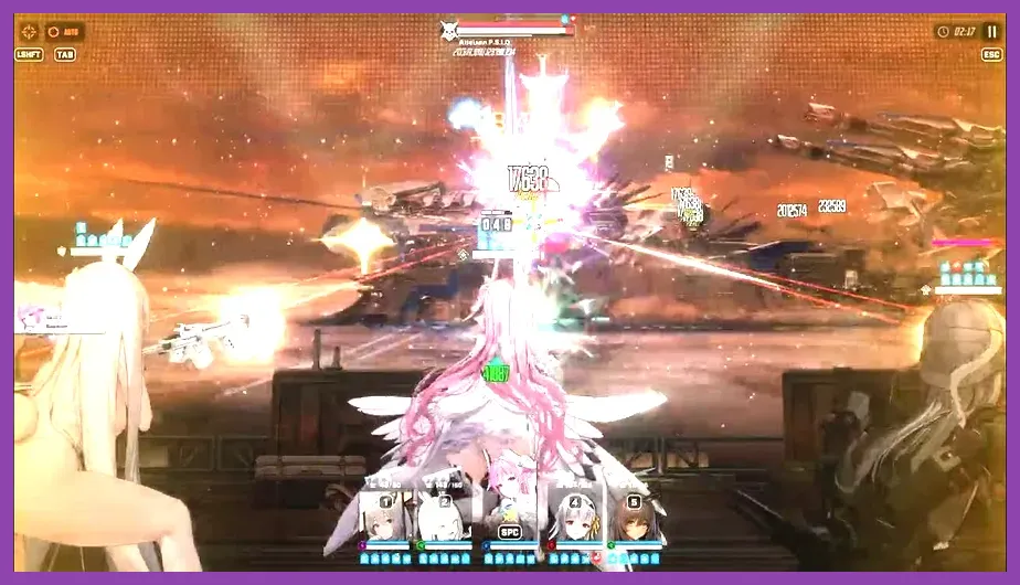 Nikke boss fight gameplay showing interception mechanics