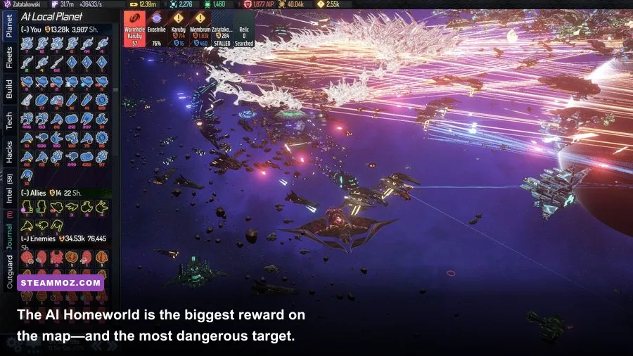 AI War 2 AI-controlled homeworld surrounded by dangerous defenses