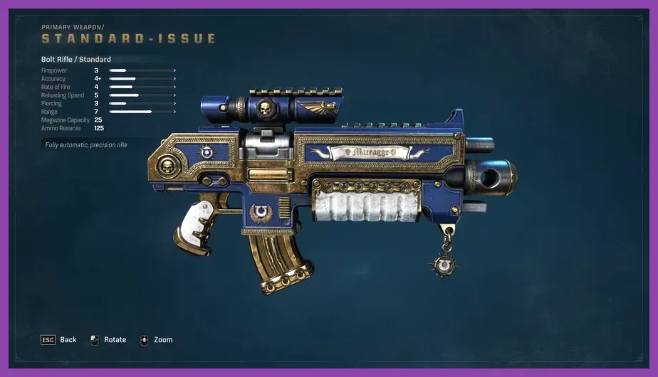 Space Marine 2 Tactical class utilizingauspex scan