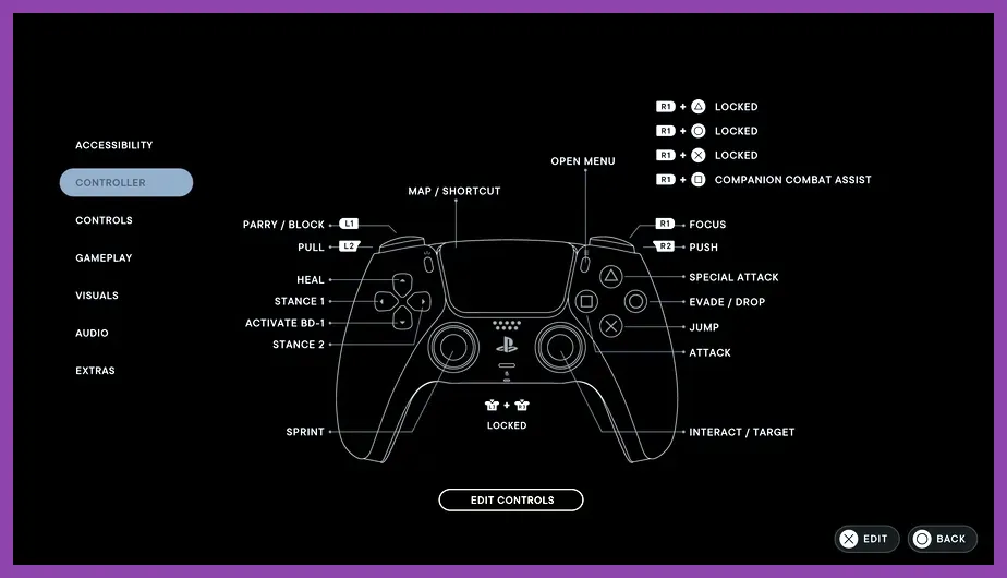 DualSense Edge controller configured for high performance
