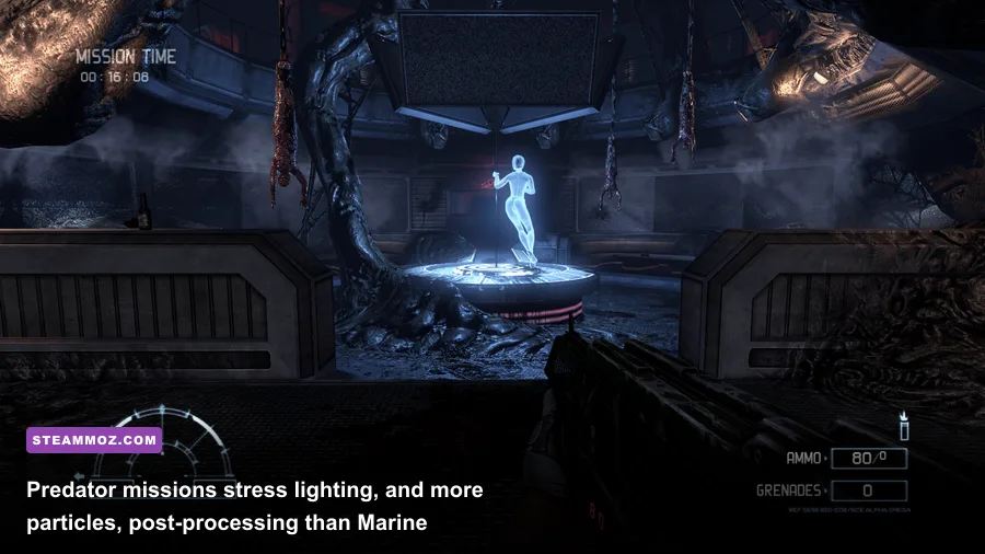 Aliens vs Predator 2010 Predator in jungle using thermal vision