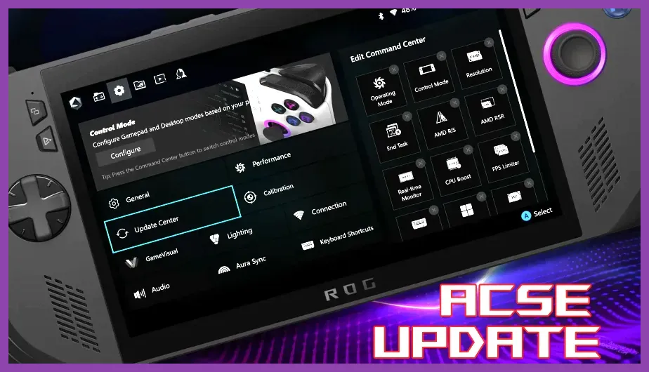 ASUS ROG Ally X Armoury Crate SE performance settings screen